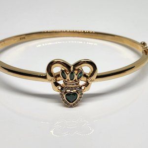 Vintage Bradford Gold Exchange's Irish Claddagh Gold Bracelet c. Y2K